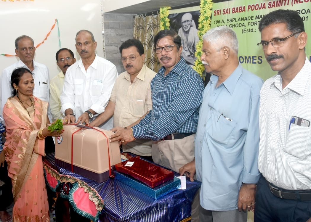 Sewing machine being handed over